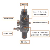 HPA 300BAR 4500PSI Gas Cylinder Refill Air Tank Adapter Pressure Relief Regulator Valve Output 0 To 
