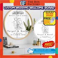 MIRROR ROUND WEDDING BOARD 50CM ROUND  CERMIN BULAT MIRROR SIGNAGE CERMIN BULAT