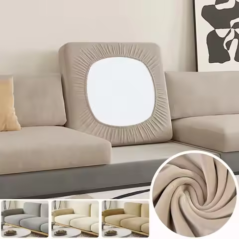 Super Soft Velvet Sofa Seat Cushion Cover For Living Room Thick Plush Sofa Covers Stretch L Shape Co