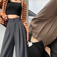 (with MUSHROOMS SHAPE) M014-culottes straight-leg pants, 100cm long, 7-inch wide waistband, 2 button