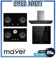 Mayer MMGH792HE 2 Burner / MMGH793HE 3 Burner [76cm] Gas Hob + Mayer MMBCH900I [90cm] Chimney Cooker Hood + Mayer MMDO8R [60cm] Built-in Oven with Smoke Ventilation System Bundle Deal!!