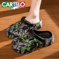 K-J Cartelo Crocodile（CARTELO）Hole Shoes Sandals Baby Boy and Girl Summer Thick Bottom Wear-Resistant Closed Toe Garden