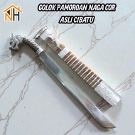 GOLOK PAMOROAN NAGA COR DURALIUM BAJA SEPUH SUPER KHAS CIBATU