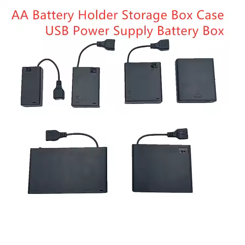 Portable Mini 2 3 4 6 8 x AA Battery Holder Storage Box Case USB Power Supply Battery Box For LED St