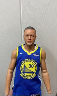 現貨1/6 NBA Enterbay Stephen Curry 3D打印頭雕+客場布貼球衣套裝