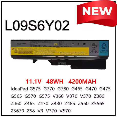 11.1V 48Wh 4200mAh Notebook L09S6Y02 Laptop Battery for Lenovo IdeaPad G460 20041 G560 0679 G575 V47