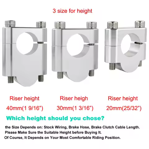 Motorcycle 22mm 7/8" Fat Bar Handlebar Mounting Riser With Clamps For Honda CRF150 CRF230L CRF300L C