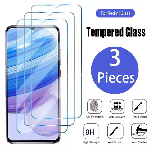 3PCS Tempered Glass For Redmi 14C 12 12C 10 10C 9 9A 9C 9T 8 Screen Protector
