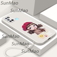 For เคสโทรศัพท์ Realme 7i Realme C17 เสื้อโค้ทสาว Softshell ขอบตรง