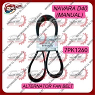 ORIGINAL FAN BELT (MANUAL) NISSAN NAVARA D40T (7PK1260) 11720-EB70B