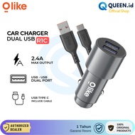 Olike R1C Car Charger 5V 2.4A DUAL usb Output Car Charger Type C usb Cable