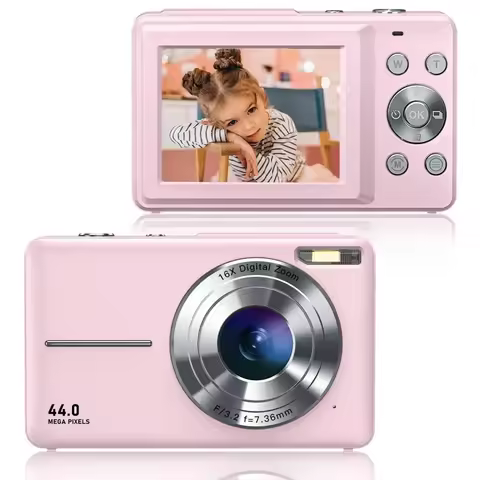 Camera, FHD 1080P Compact Camera 44MP 16X Zoom Point And Shoot Camera With 32GB SD Card,Lanyard, Poc