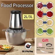 2L/3L Food Processor Electric Meat Grinder Stainless Steel Food Processor Blender Garlic Chopper Kit