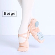 （Ballet）Professional Ballet Shoes Soft Three Split Sole Women Girls Ballerina Dance Shoes Stretch Fabric Mesh Splice Ballet Slippers