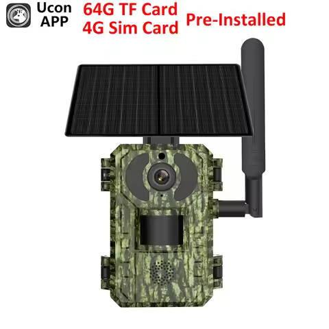 EU 4G Lte Cellular Sim Card 4MP Battery Solar Outdoor Waterproof Hunting Trail PIR Motion Night Visi