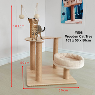 [103cm] 1 Round Bed with Curve Cat Climbing Cat Tree Cat Nest Cat Scratch Trees Sisal Column High Climbing