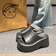 Lovito Casual Plain Fashion Versatile Thick Sole Increase Height Soft Bottom Anti Slip Flat Sandal f