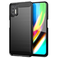Soft Carbon Fiber Case for Moto G9 Plus g9+ Shockproof Phone Cover for motorola g9plus Brushed Textu