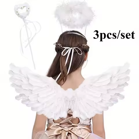 Angel Wings White Feathers Wing Back Plays A Performance Prop Child Girl Photo Show Adult Decoration