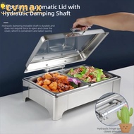 CYMX Chafing Dish Buffet Set, 6/9L Stainless Steel Buffet Stove,  with Transparent Hydraulic Lid Buf
