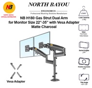 NB H180 Gas Strut Dual Monitor Mount Support Monitor 17" - 27"