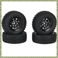 (J K Y Z)4PCS 1.55 Metal Beadlock Wheel Rim Tires Set for 1/10 RC Crawler Car Axial Jr 90069 D90   CC01 LC70