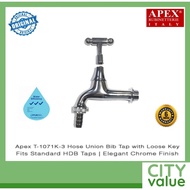 Apex T-1071K-3 Hose Union Bib Tap with Loose Key. Fits most HDB taps of 1/2 inch. Dimensions (L x W 