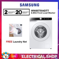 Samsung Washing Machine 8.5KG WW85T504DTT Front Load Washer WW85T504DTT/FQ with AI Ecobubble Mesin Basuh (FREEGIFT Laundry Net)