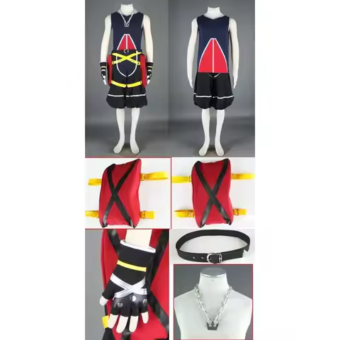 A;3\v,7'd/2026 Anime - Kingdom Hearts 2 Sora cosplay costume with necklace 116'b\7.n;8/