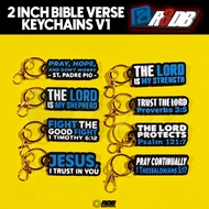 2 INCHES BIBLE VERSE PLASTIC KEYCHAIN BLUE VERSION METAL CLIP HIGH QUALITY BLESSED CHRISTIAN QUOTES