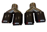 Sepasang Inlet 2.5β Inch - Outlet 3.5β / 4β Inch Akrapovic Glossy Carbon Fiber Y-Type Car Muffler Ex
