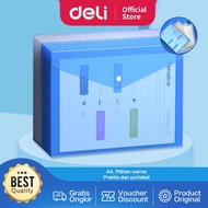 Deli File Bag Plastic Button Folder Waterproof A4 Plastic Folder Bag 5505 File Folder A4 File Bag
