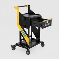 sturdy Duty Rolling Tool Cart 3-Tier Metal Utility Cart with Drawers Lockable casters Multi-Function