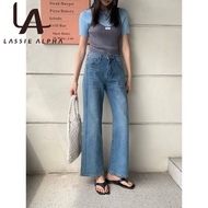 HW REGULAR JEANS J105 Women's Jeans Pants Easy Wide Leg High WaistHW