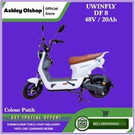 Murah Sepeda Listrik Uwinfly DF8 Dragonfly 8 Baterai 48V/20Ah DF 8 [PUTIH] Elegan