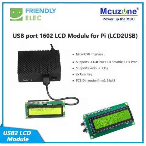USB port 1602 LCD Module(LCD2USB) for NANOPi R5S R2S M1 PLUS