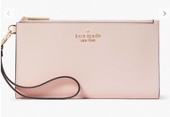 KATE SPADE KC588 MADISON SAFFIANO LEATHER DOUBLE ZIP WRISTLET,CONCH PINK,, 196021323089 (SKS732)