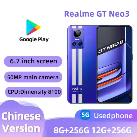 Realme GT Neo3 Android 5G Unlocked 6.7 inch 256G All Colours in Good Condition Original used phone