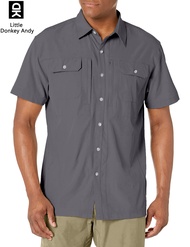 LittleDonkeyAndy เสื้อแขนสั้นผู้ชายน้ำหนักเบาเสื้อยืดแห้งเร็วสำหรับการเดินป่าท่องเที่ยว UPF50