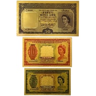 Malaya & British Borneo | Gold Foil Banknotes Set | Fancy Serial 888888