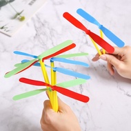 Mary 100PCS Mainan Baling-Baling Capung Bambu Terbang Multicolour Lucu