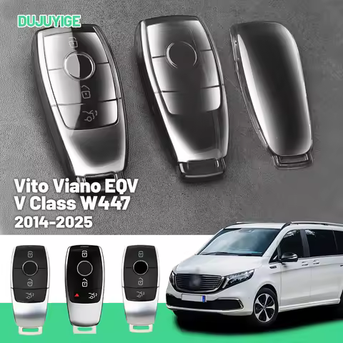 Clear TPU Car Key Case For Mercedes-Benz Vito Viano EQV V Class W447 2014-2026 Key Fob Cover Protect