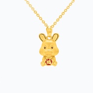 Zodiac Blessed Rabbit Pendant in 999 Pure Gold