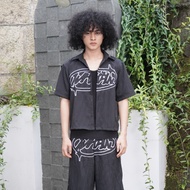 KEMEJA WP Company - Boxy Short Shirt Black WorkShirt Stripe Stripes