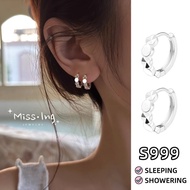 Miss.Ing · S999 Silver Shiny Hoop Earring · Hypoallergenic Sterling Silver Clip Earrings · EHB042