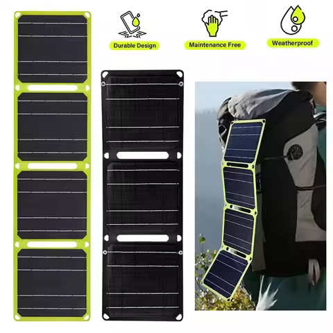 21W 40W ETFE Folding Solar Panel for Mobile Phone Camping Travel Outdoor USB Fast Battery Charging B