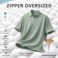 NORDVALE Oversize | Zipper Oversize Premium T-shirt | Evergreen Evergreen Evergreen