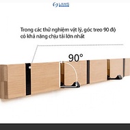 Móc gỗ tự nhiên gắn tường MG18 loại 5 móc thép sơn tĩnh điện mở đóng 90 độ