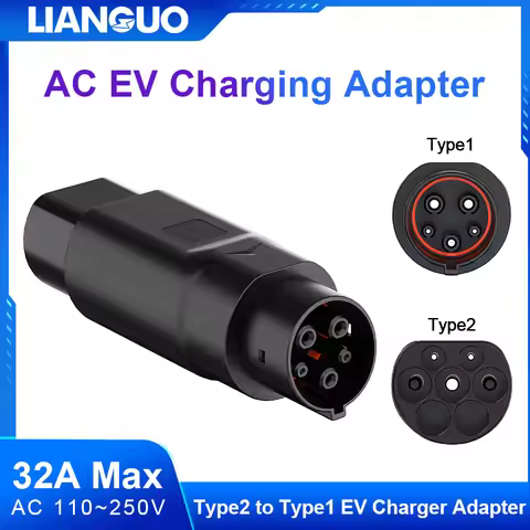 Vehicle Charging Connector Type 2 to Type 1 EV Charging Adapter EV Adaptor EVSE Charging Convertor A