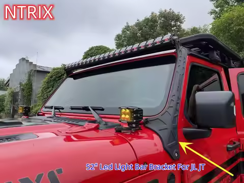 52" Led Light Bar Bracket A-Pillow Bracket Aluminum Alloy for Jeep Wrangler JL 4XE JT 2018+ L1025 NT